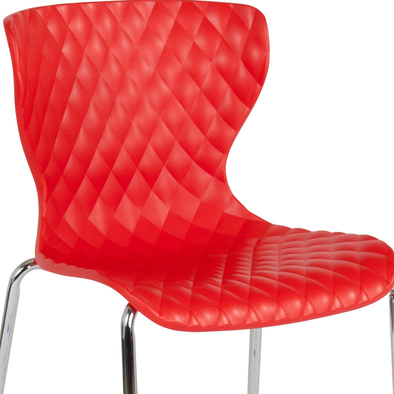 Lowell Red Diamond Quilted Plastic Stack Chair