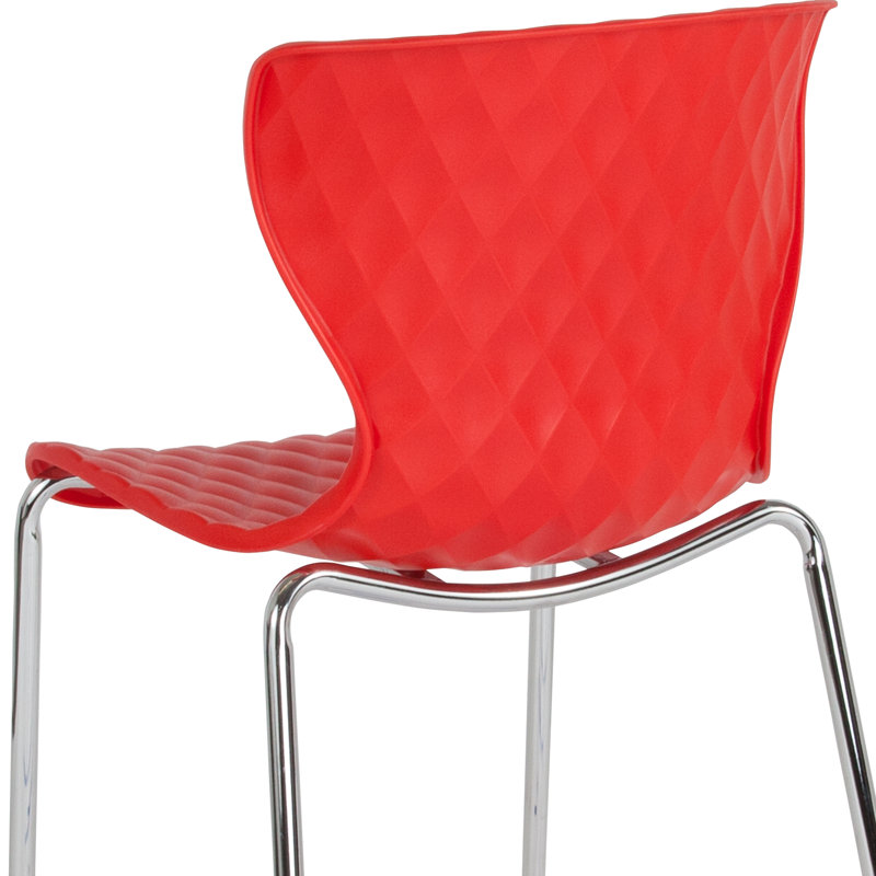 Lowell Red Diamond Quilted Plastic Stack Chair