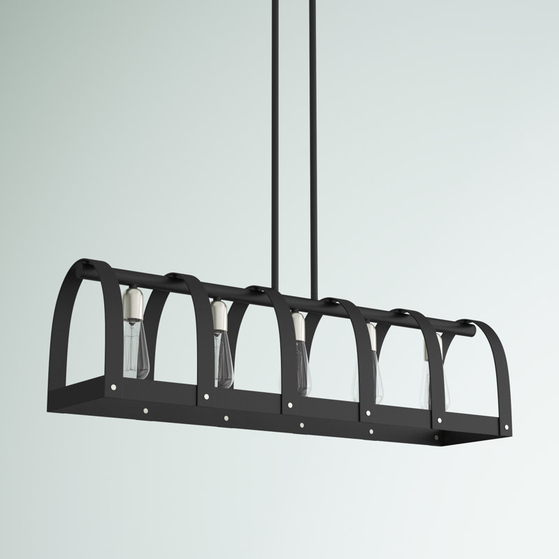 Black Linear Steel 5-Light Sputnik Chandelier