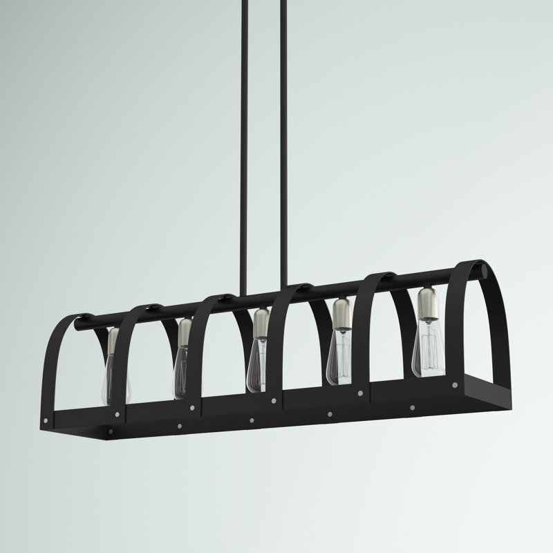 Black Linear Steel 5-Light Sputnik Chandelier