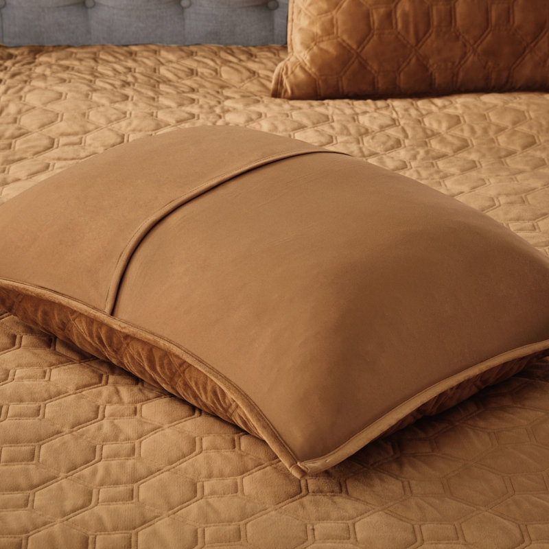 Rust Velvet Reversible Full Quilt Set with Shams