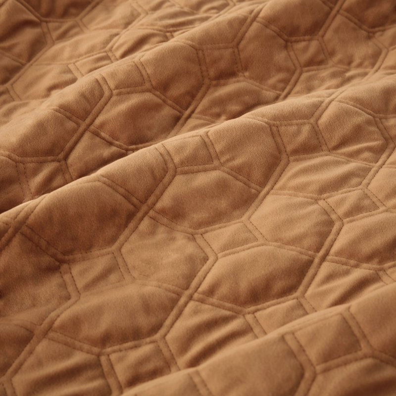 Rust Velvet Reversible Full Quilt Set with Shams