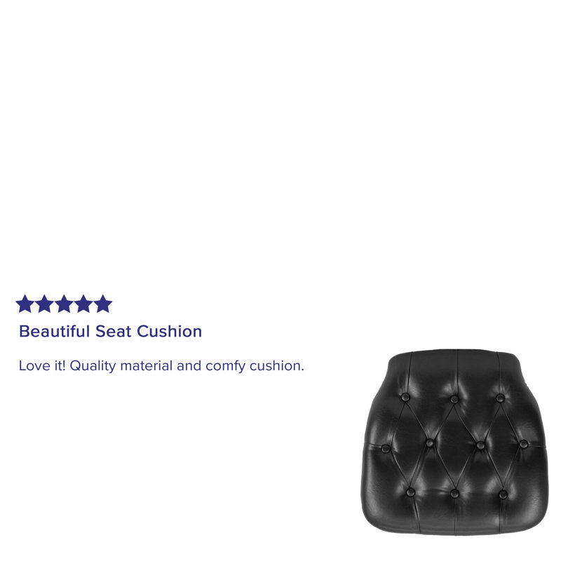 Elegant Black Tufted Vinyl Chiavari Chair Cushion for Dining Comfort