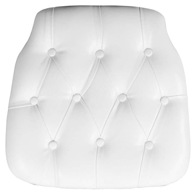 Elegant White Tufted Vinyl Chair Cushion for Chiavari Chairs