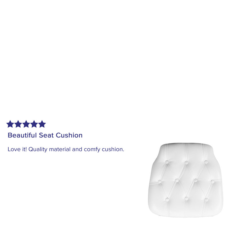 Elegant White Tufted Vinyl Chair Cushion for Chiavari Chairs