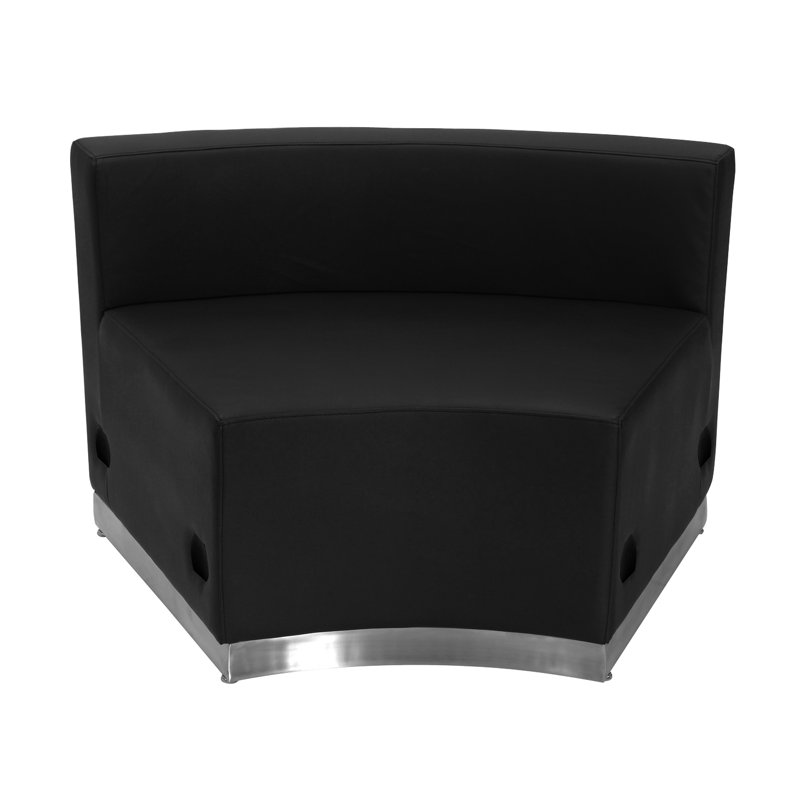 Elegant 10-Piece Black Faux Leather & Metal Modular Reception Set