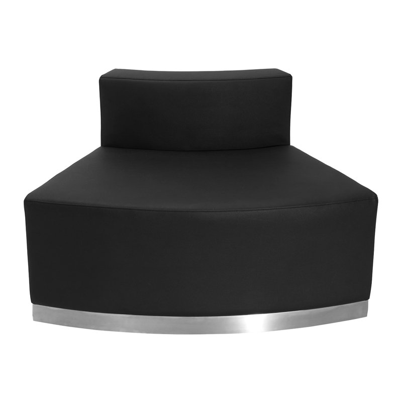 Elegant 10-Piece Black Faux Leather & Metal Modular Reception Set