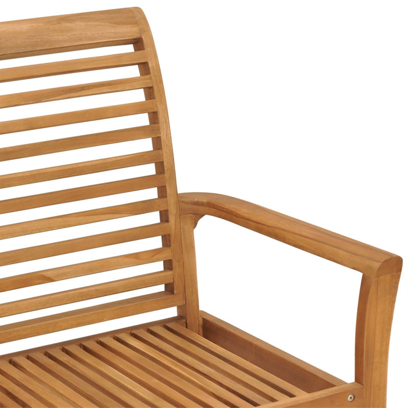Elegant Teak Wood Patio Bench with Beige Cushion 44.1"