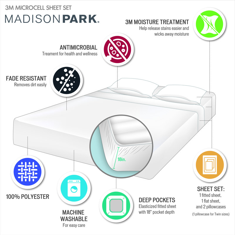 California King White Cotton Polyester Deep Pocket Sheet Set