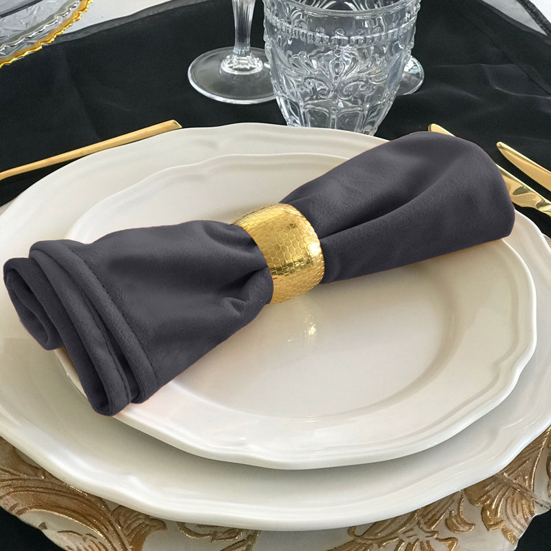 Dark Gray Cotton Blend Square Cloth Napkins, 18x18 Inch, Set of 12