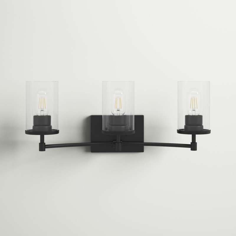 Black and Bronze 3-Light Dimmable Wall Sconce