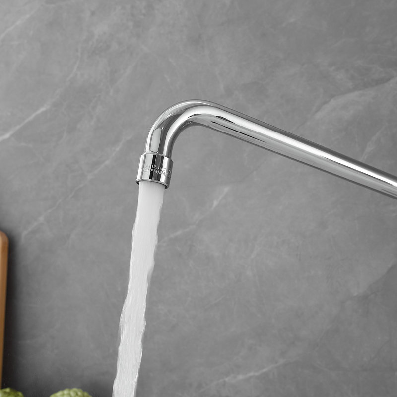 Polished Chrome 18" Wall-Mount Commercial Kitchen Faucet