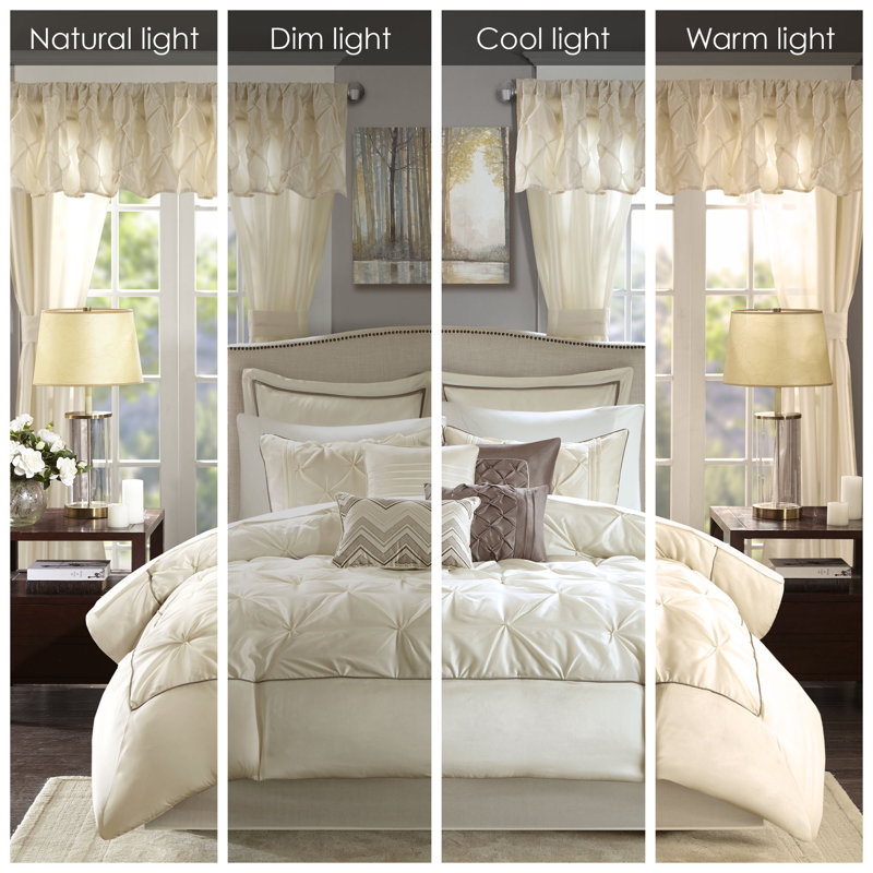 Ivory Microfiber Queen 24-Piece Bedding Set