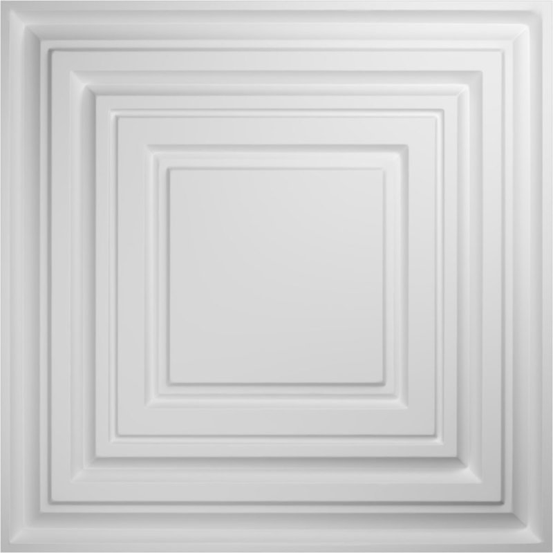 White 3D Textured PVC Wall Panels, 19.63" x 19.63", 10-Pack
