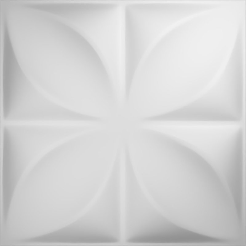 Helene White Textured 3D PVC Wall Panels, 12" x 12", 20-Pack