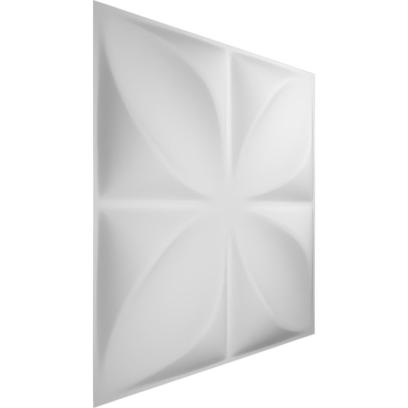 Helene White Textured 3D PVC Wall Panels, 12" x 12", 20-Pack