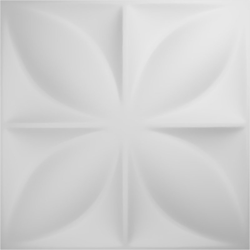 Helene White Textured 3D PVC Wall Panels, 12" x 12", 20-Pack