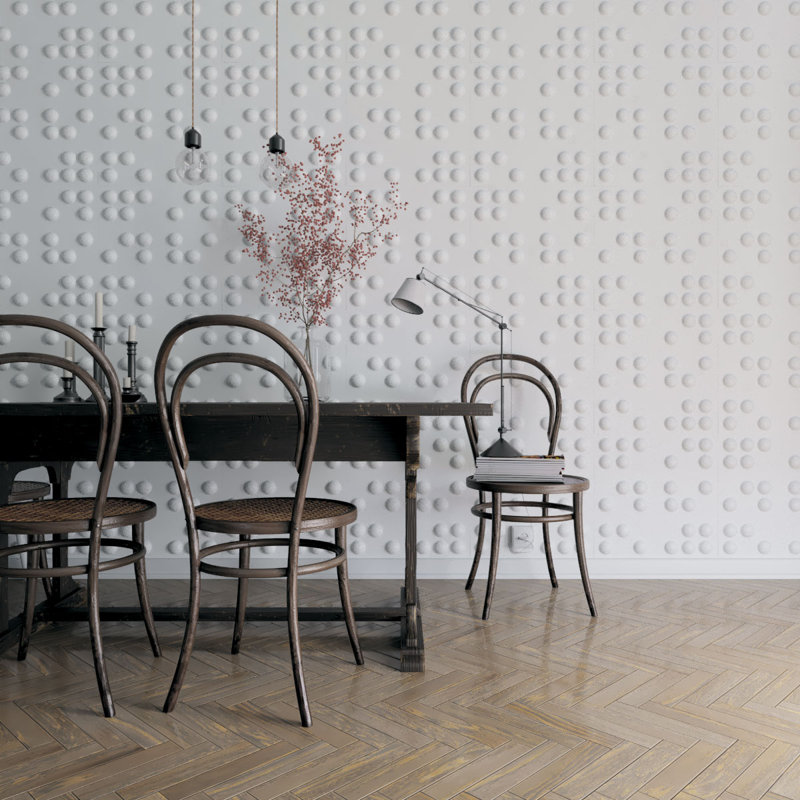 Emery White PVC 3D Textured Wall Panel 19.63" x 19.63"
