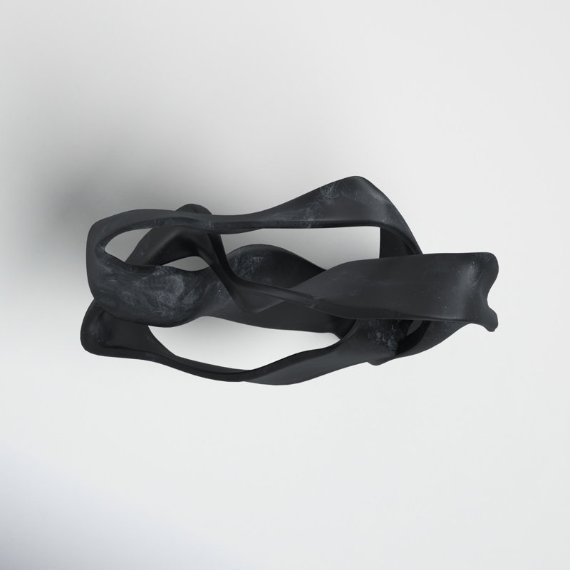Black Resin Tangled Modern Sculpture