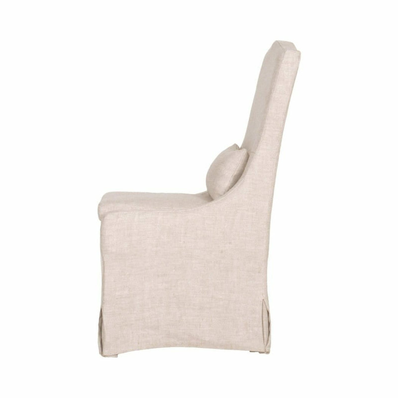 Colette Transitional Beige Linen Slipcover Parsons Chair