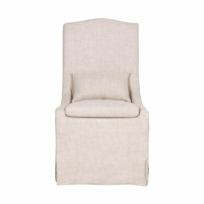 Colette Transitional Beige Linen Slipcover Parsons Chair