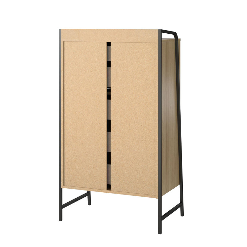 Bushwick Tall 5-Drawer Brown Industrial Dresser