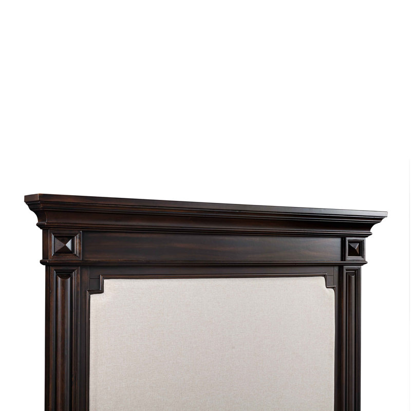 Stamford Dark Brown Queen Upholstered Wood Bed with Headboard
