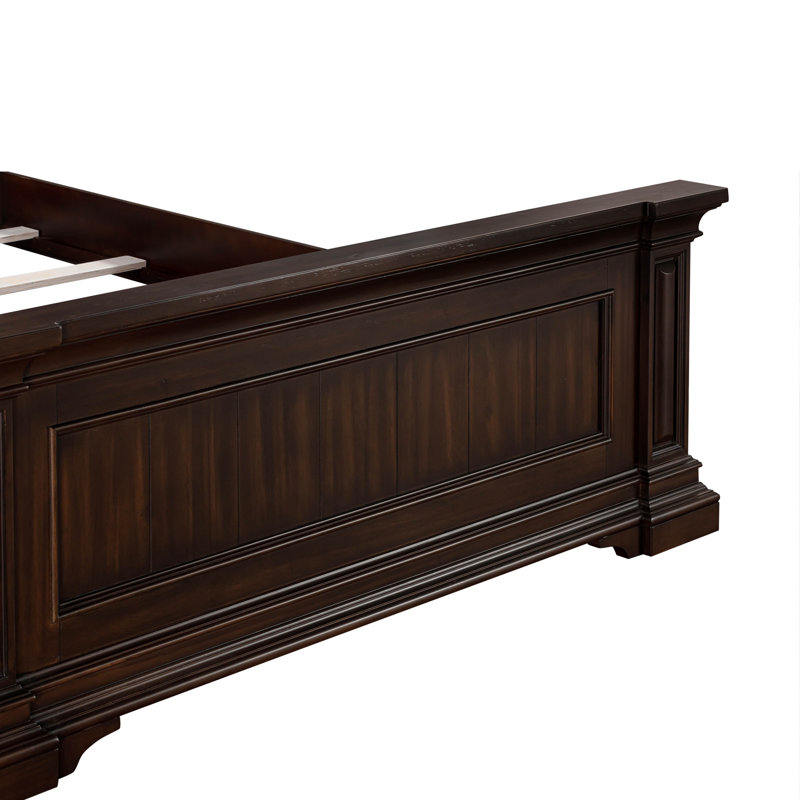 Stamford Dark Brown Queen Upholstered Wood Bed with Headboard