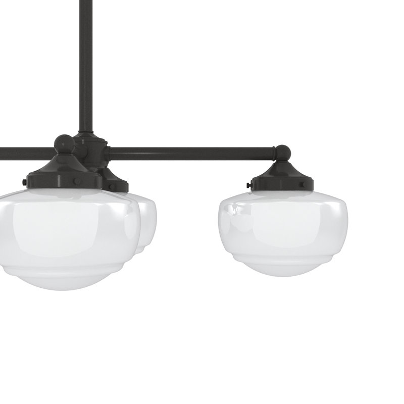 Noble Bronze 52" 7-Light Linear Chandelier with Glass Globes