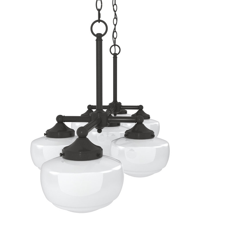 Noble Bronze 52" 7-Light Linear Chandelier with Glass Globes