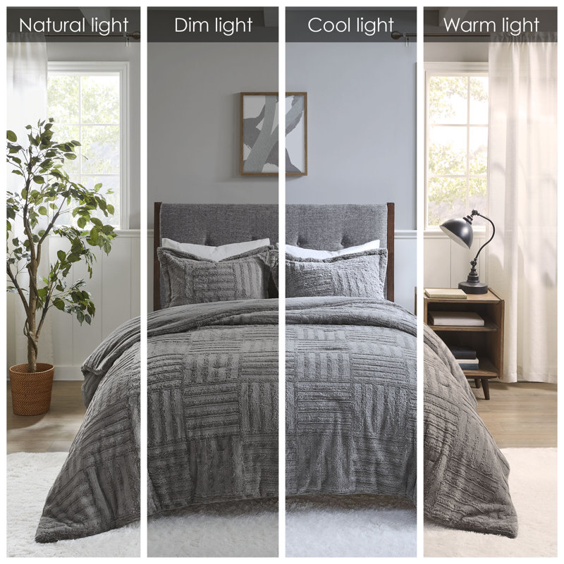 Gray Full Down Alternative Microfiber Comforter Set