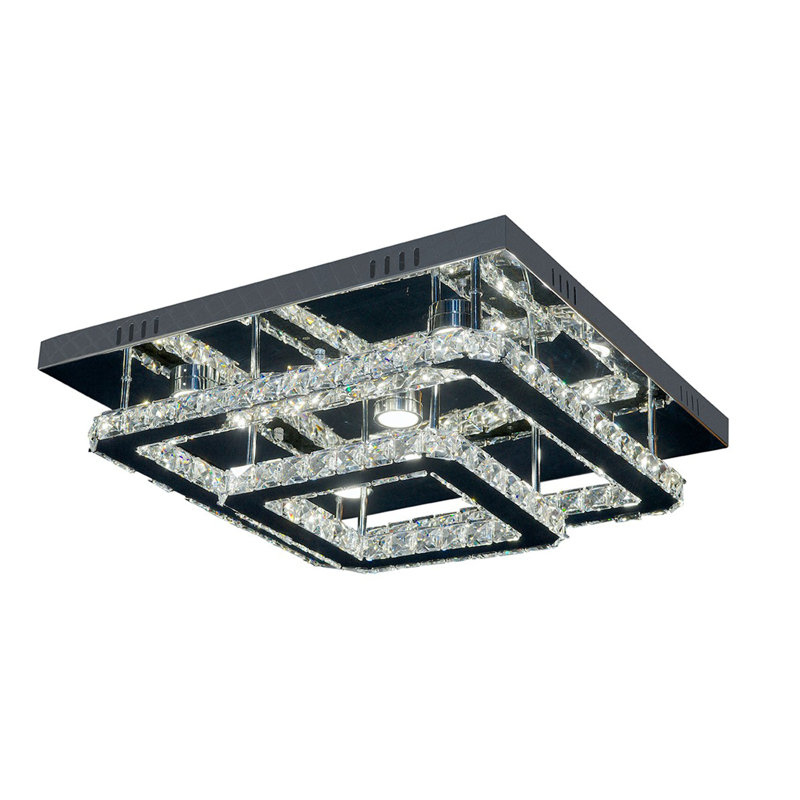 Ember Crystal Chrome LED Contemporary Flush Mount