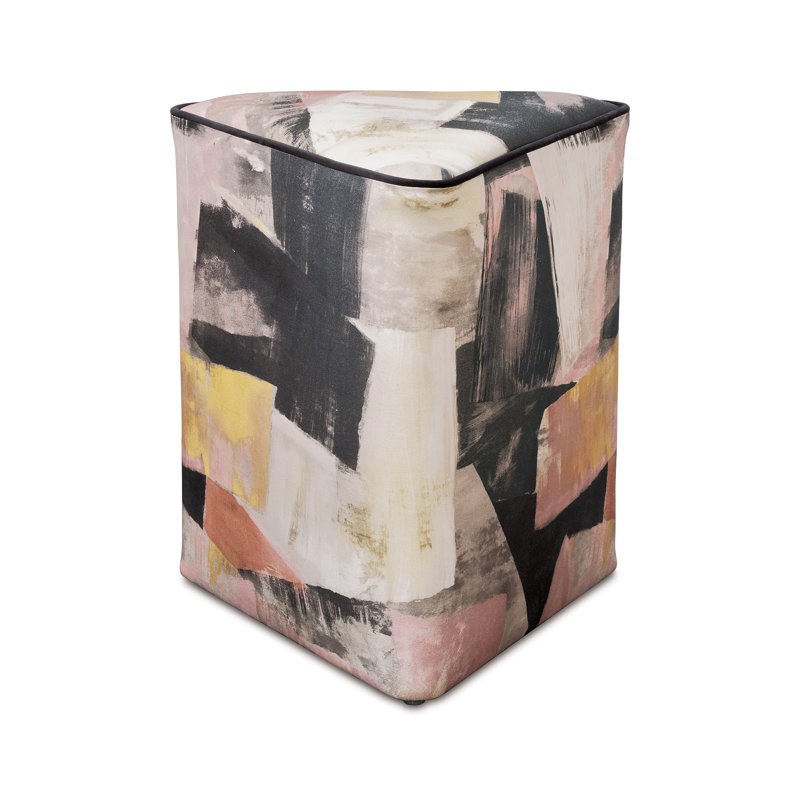Alma Abstract Multicolor Upholstered Ottoman