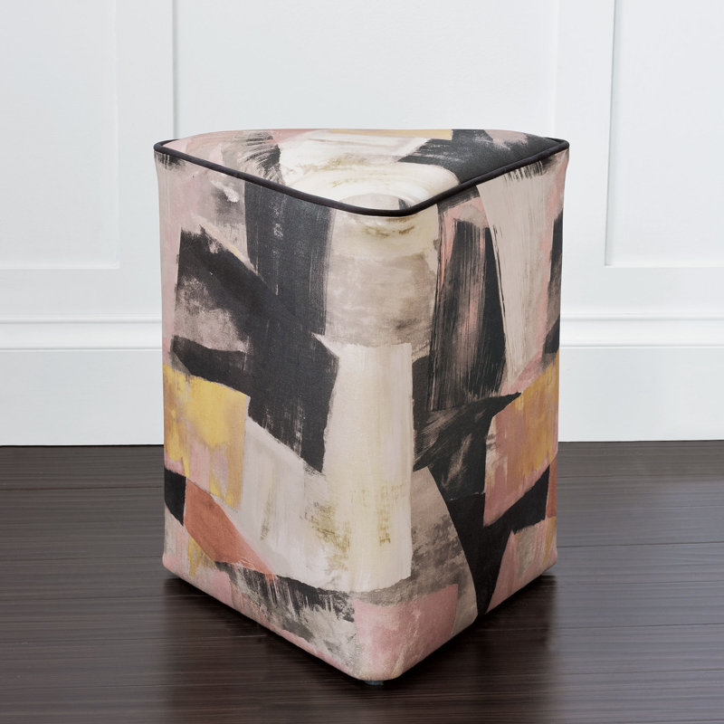 Alma Abstract Multicolor Upholstered Ottoman