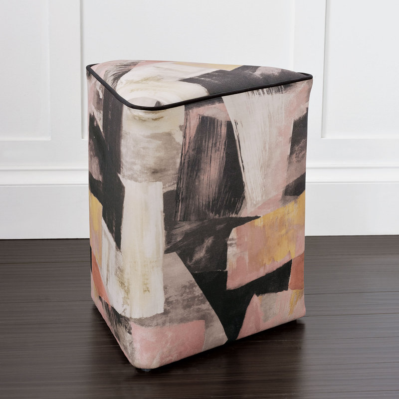 Alma Abstract Multicolor Upholstered Ottoman