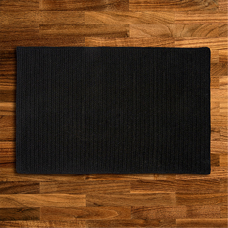 Handmade Black Wool Blend Reversible Runner Rug 2' x 12'