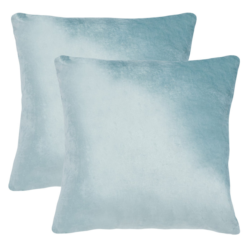 Aqua Cotton Blend Square Throw Pillow Set, 22" x 22"