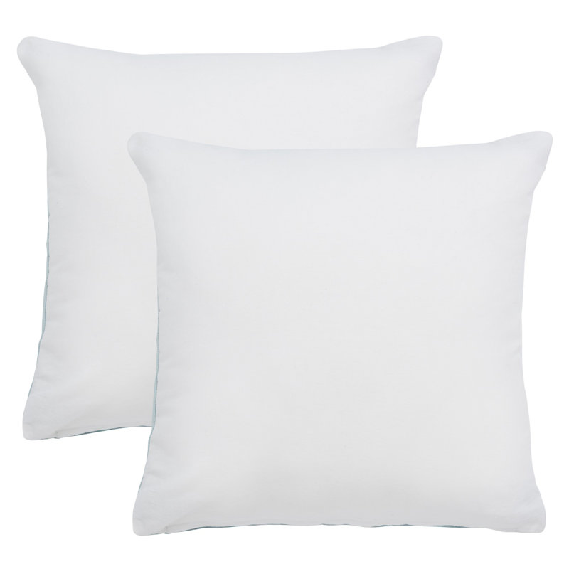 Aqua Cotton Blend Square Throw Pillow Set, 22" x 22"