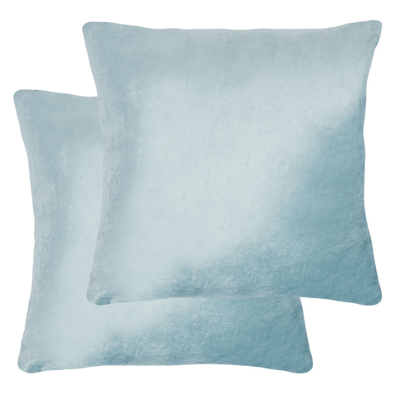 Aqua Cotton Blend Reversible 18" Square Throw Pillow Set