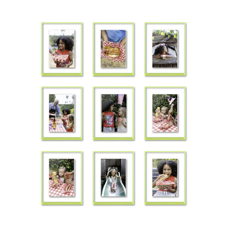 Neon Yellow Acrylic Floating Frame for Tabletop or Wall, 4x6