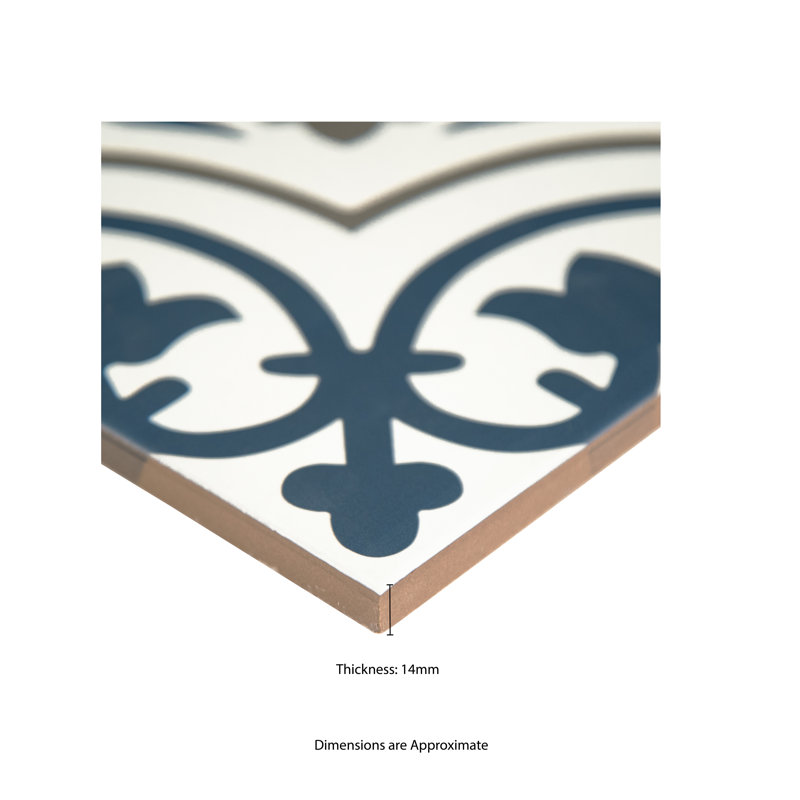 Zanzibar Blue and White Matte Porcelain Floor and Wall Tile