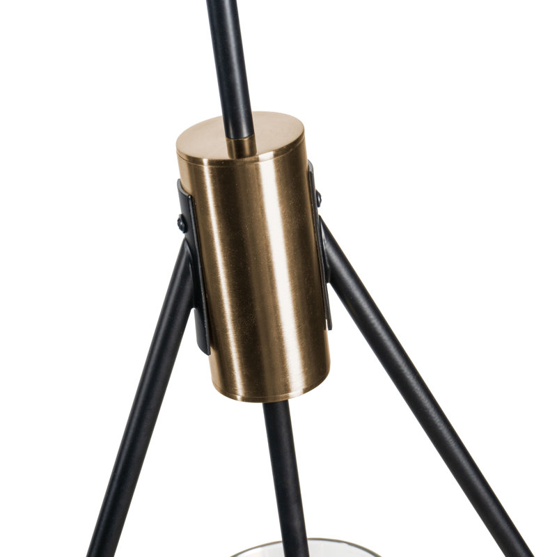 Modern Black and Brass Glass Single Pendant Light