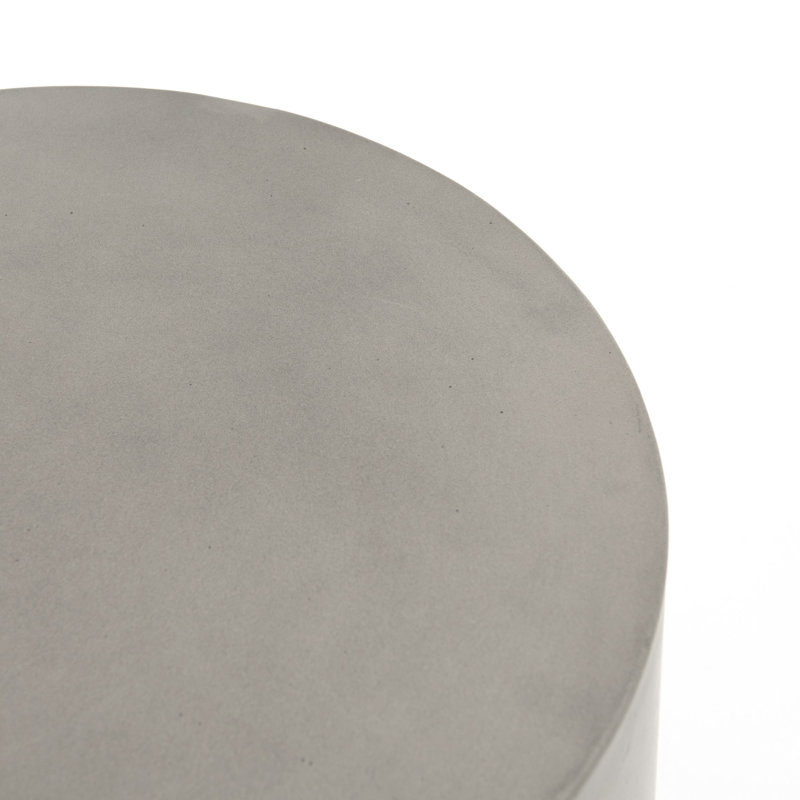 Contemporary Gray Concrete Round Side Table, 15.75"