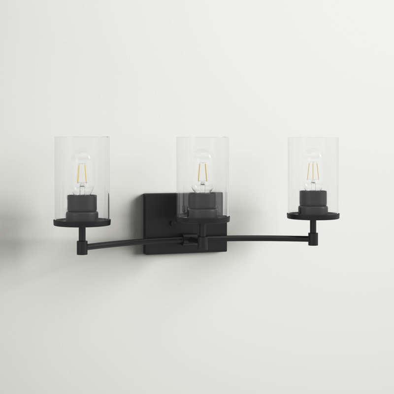 Black and Bronze 3-Light Dimmable Wall Sconce