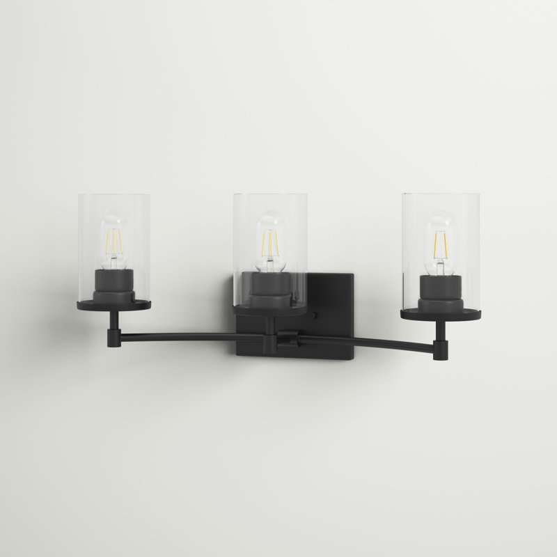 Black and Bronze 3-Light Dimmable Wall Sconce