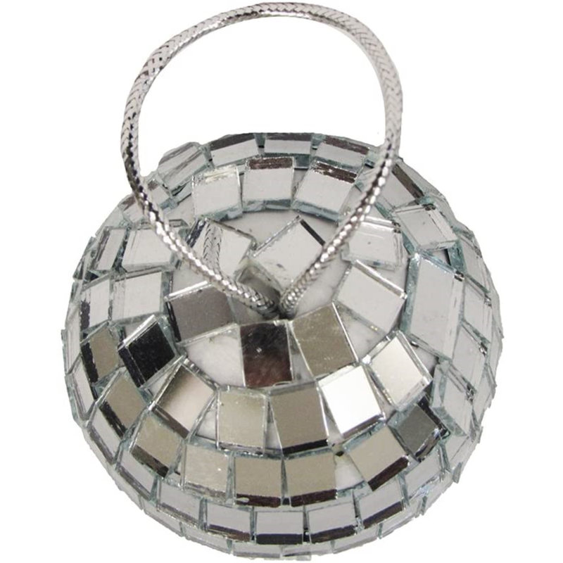 Silver Plastic Mirror Ball Ornaments Set of 4