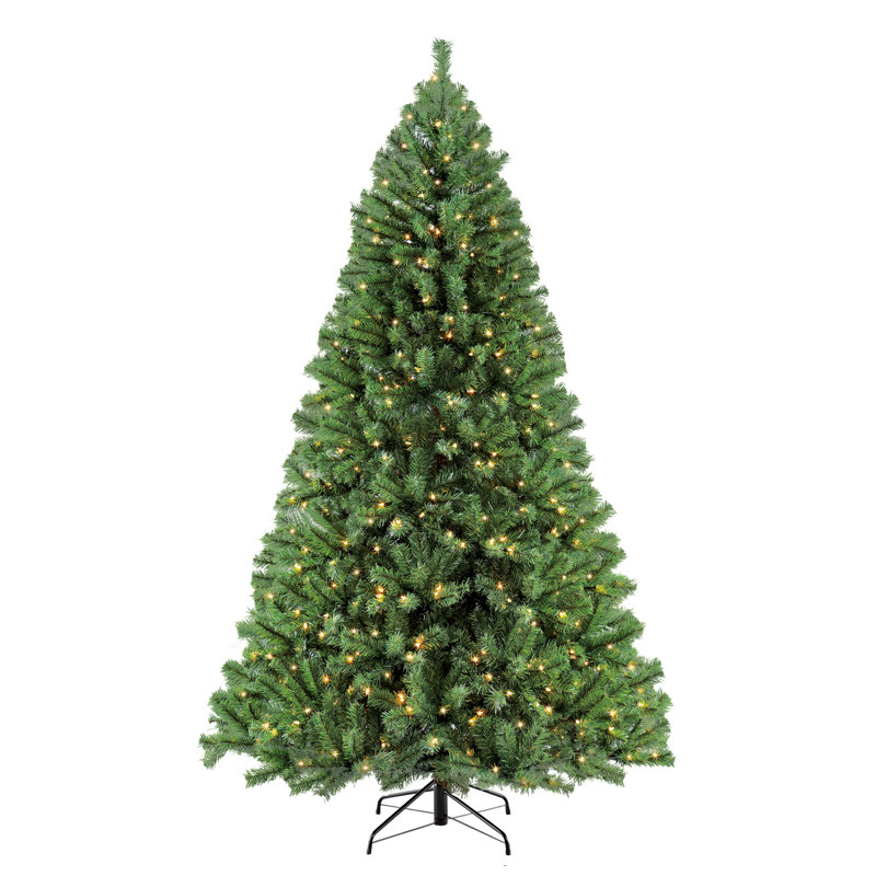 7.5' Green Artificial Fir Christmas Tree with Warm Lights