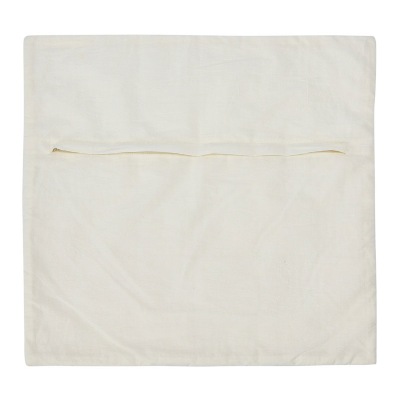 Cream Geometric Cotton Throw Pillow Cover