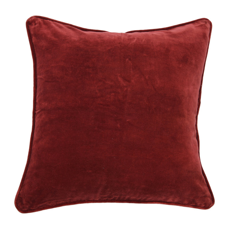 Burgundy Velvet Square Reversible Throw Pillow Set