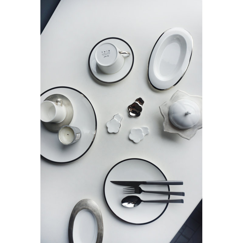 Platinum Edge 6'' Hand-Painted Porcelain Bread Plates
